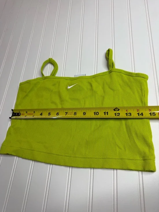 Nike Women's Neon Green Ribbed Cropped Camisole - Picture 4 of 5